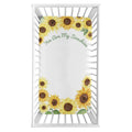 Sweet Jojo Designs Yellow Green Boho Floral Sunflower Girl Fitted Crib Sheet Farmhouse Watercolor Flower You Are My Sunshine