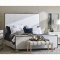 Swids Modern Farmhouse Vintage White Bed With Metal Frame