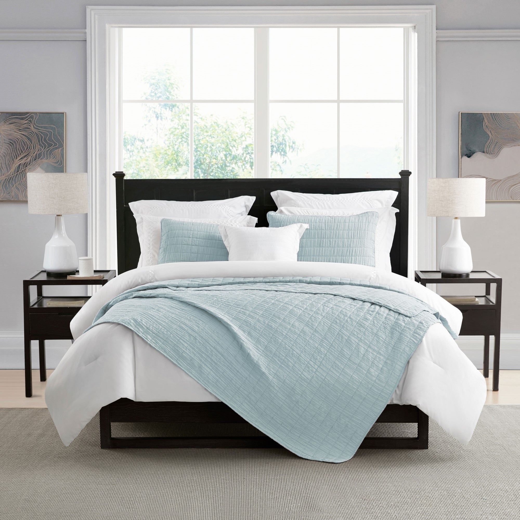 Crinkle Enzyme Wash Coverlet Bedspread