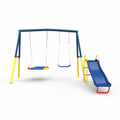 Swing Sets For Backyard With Kids Slide Outdoor Heavy Duty Metal Playset 3 In 1 Swing Set With Slide