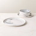 Swirl Black and White Dinner Plates Set of 4 by Jennifer Fisher