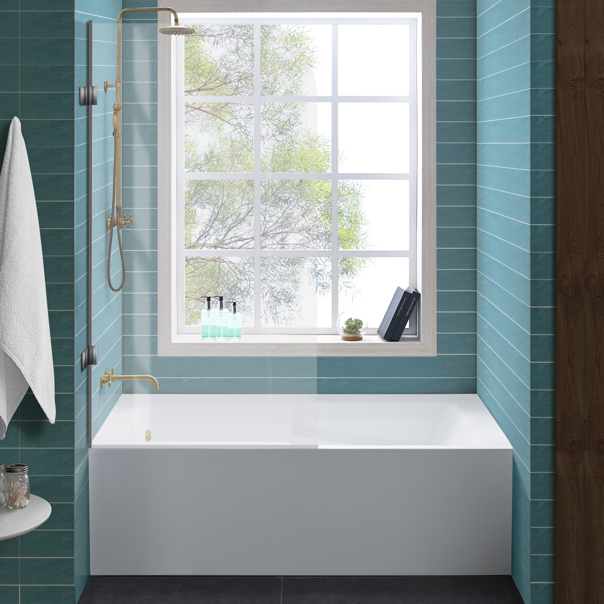 Swiss Madison White Acrylic Left Hand Alcove Soaking Tub