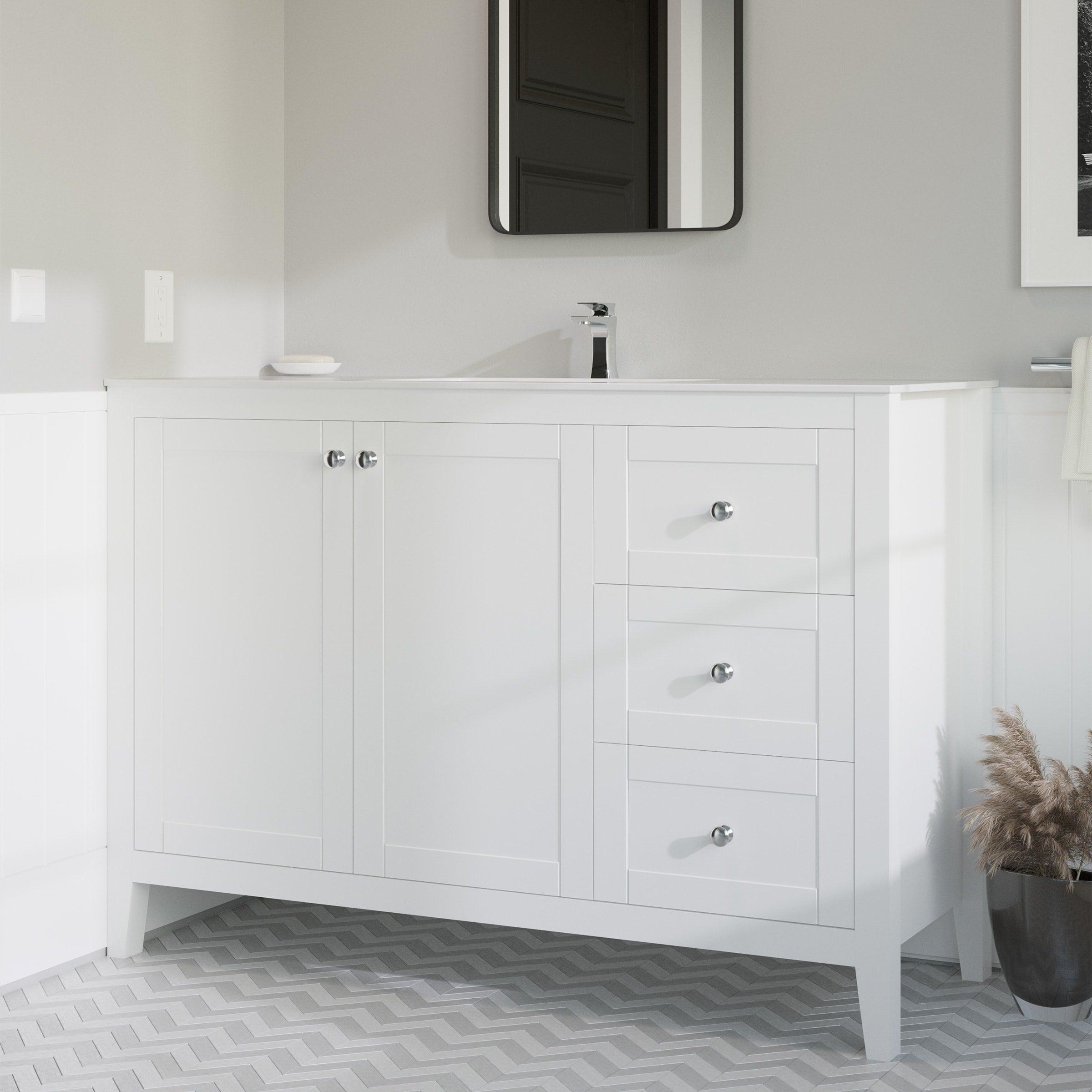 Swiss Madison Cannes 48 Single Two Doors Three Drawers Bathroom Vanity