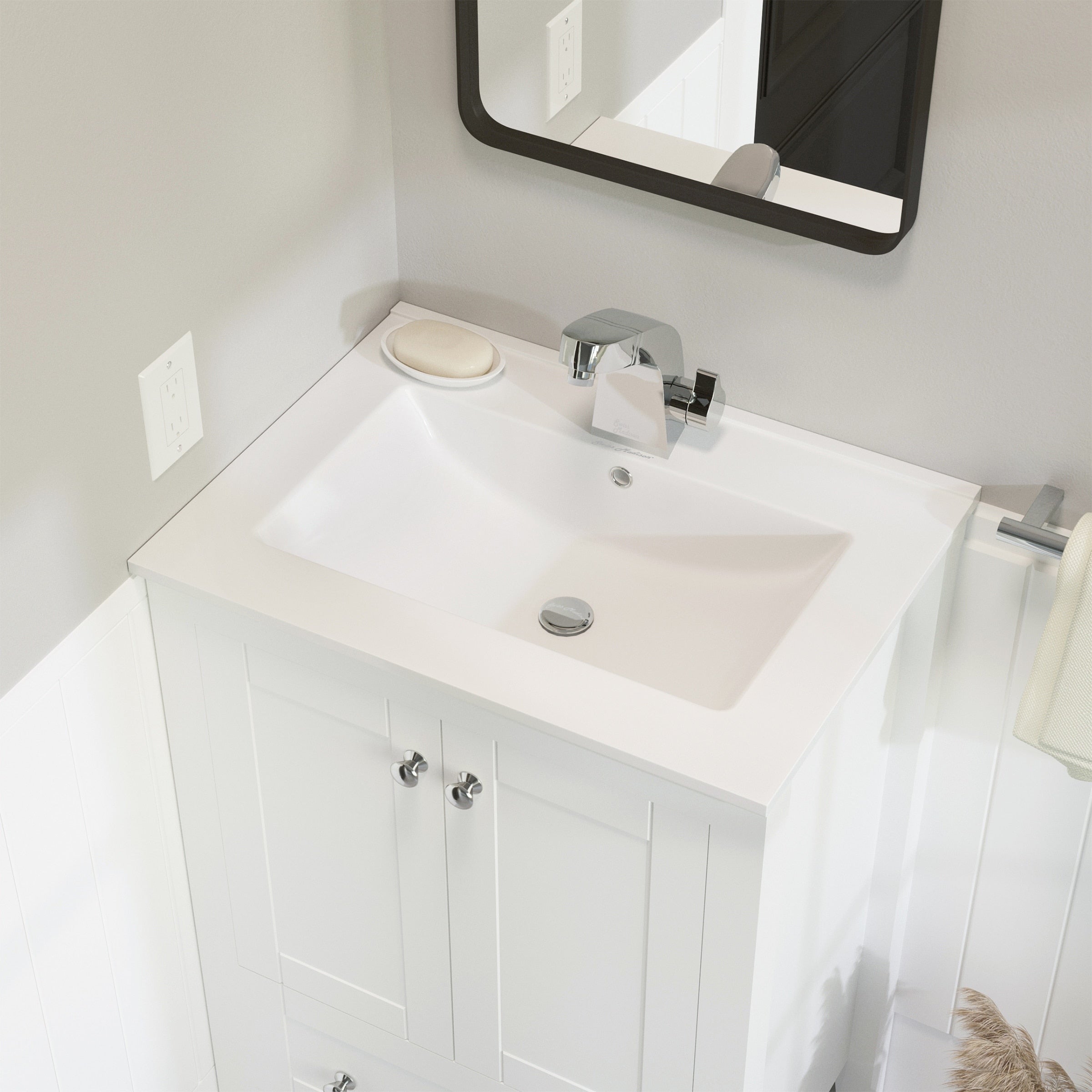 Swiss Madison Ceramic Vanity Top 24 With Single Faucet Hole