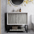Swiss Madison Marseille 36 Single Two Doors One Drawer Open Shelf Bathroom Vanity