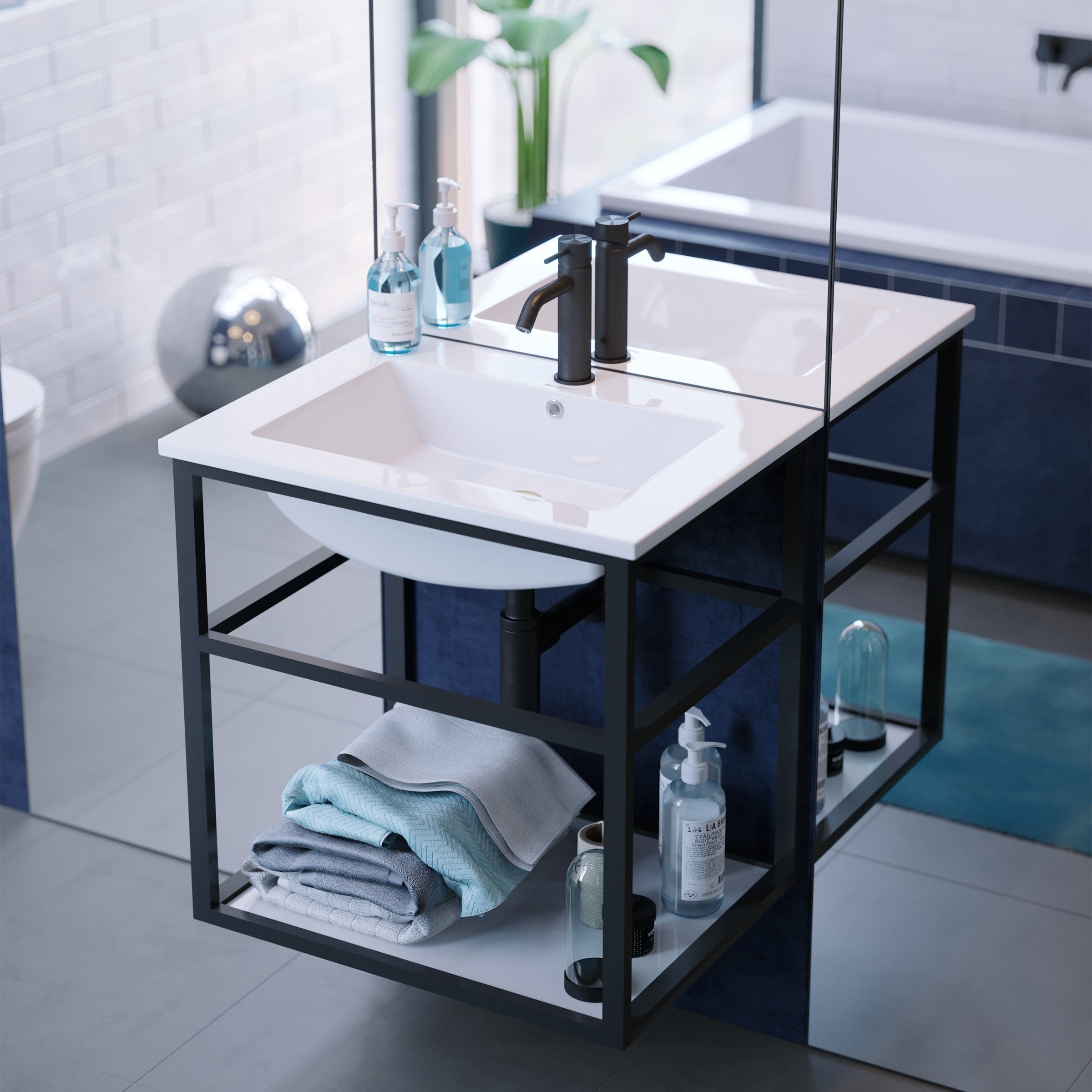 Swiss Madison Sm Bv552 Pierre 24 Single Metal Frame Open Shelf Bathroom Vanity