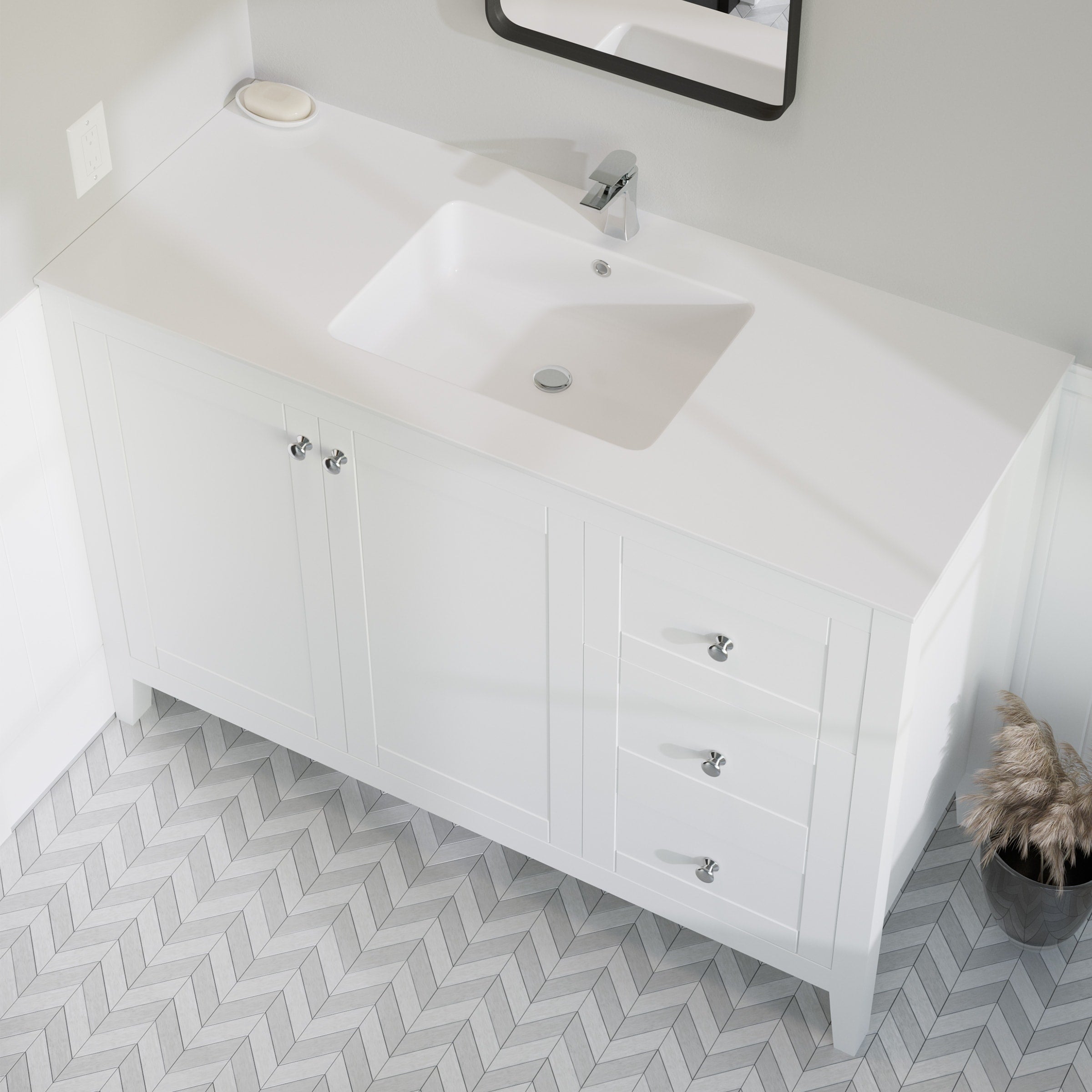 Voltaire 49 Vanity Top Sink With Single Faucet Hole