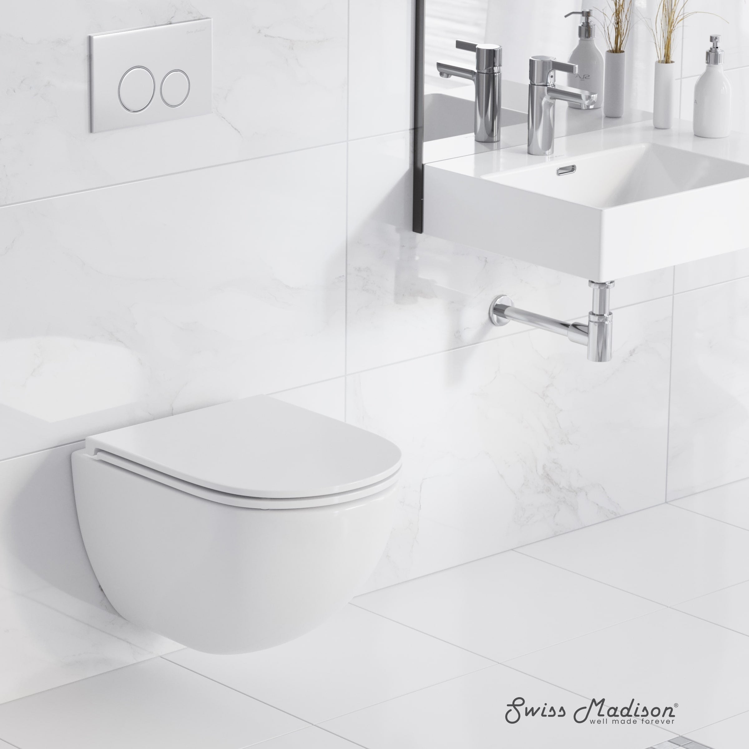 Swiss Madison Sm Wk449 St. Tropez Wall Hung Toilet Bundle