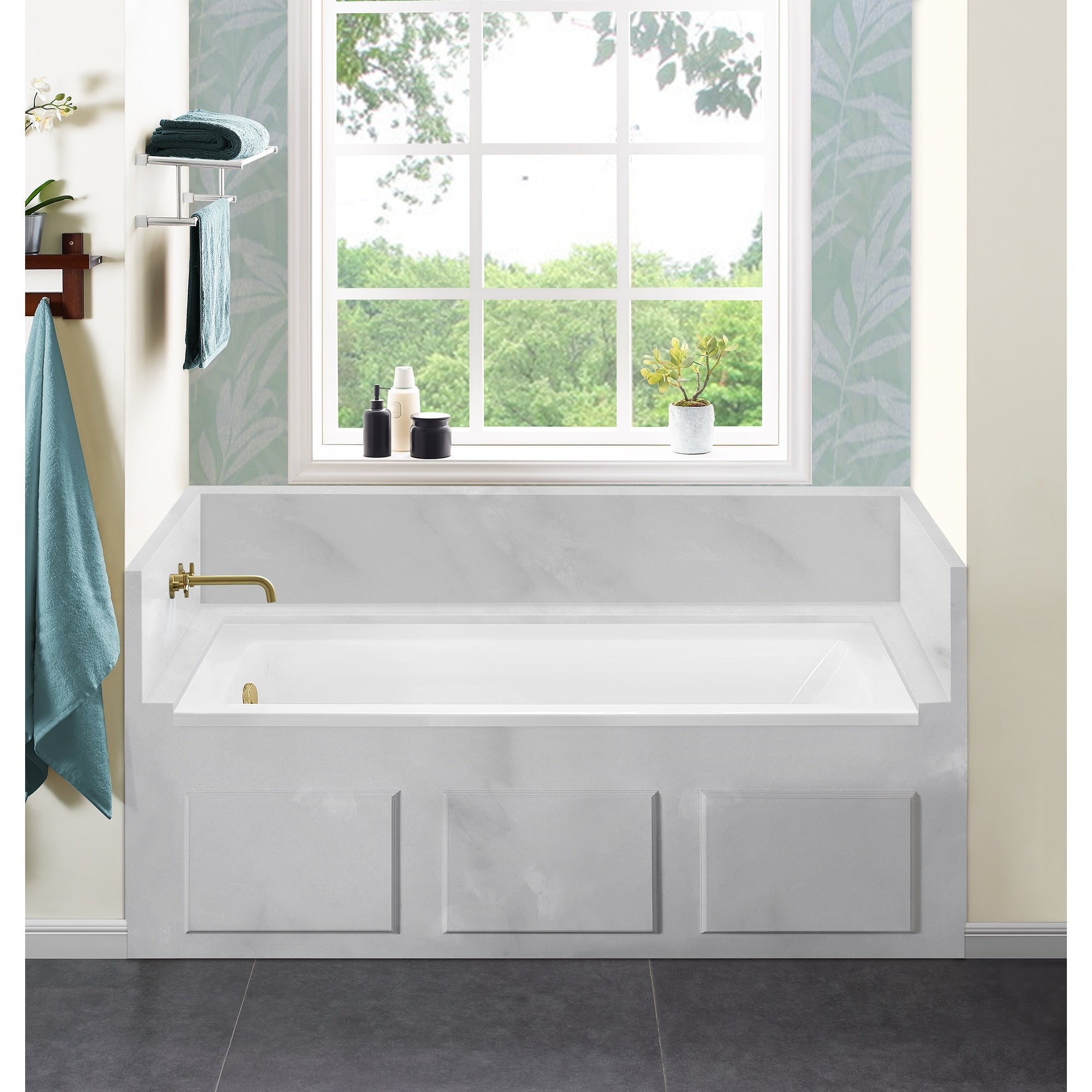 Swiss Madison Voltaire Acrylic Left Hand Drain With Tile Flange Rectangular Drop In Bathtub