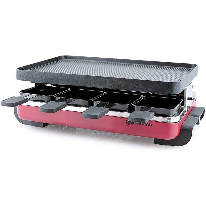 Swissmar Kf 77043 Red Enamel Black 8 Person Classic Raclette Party Grill