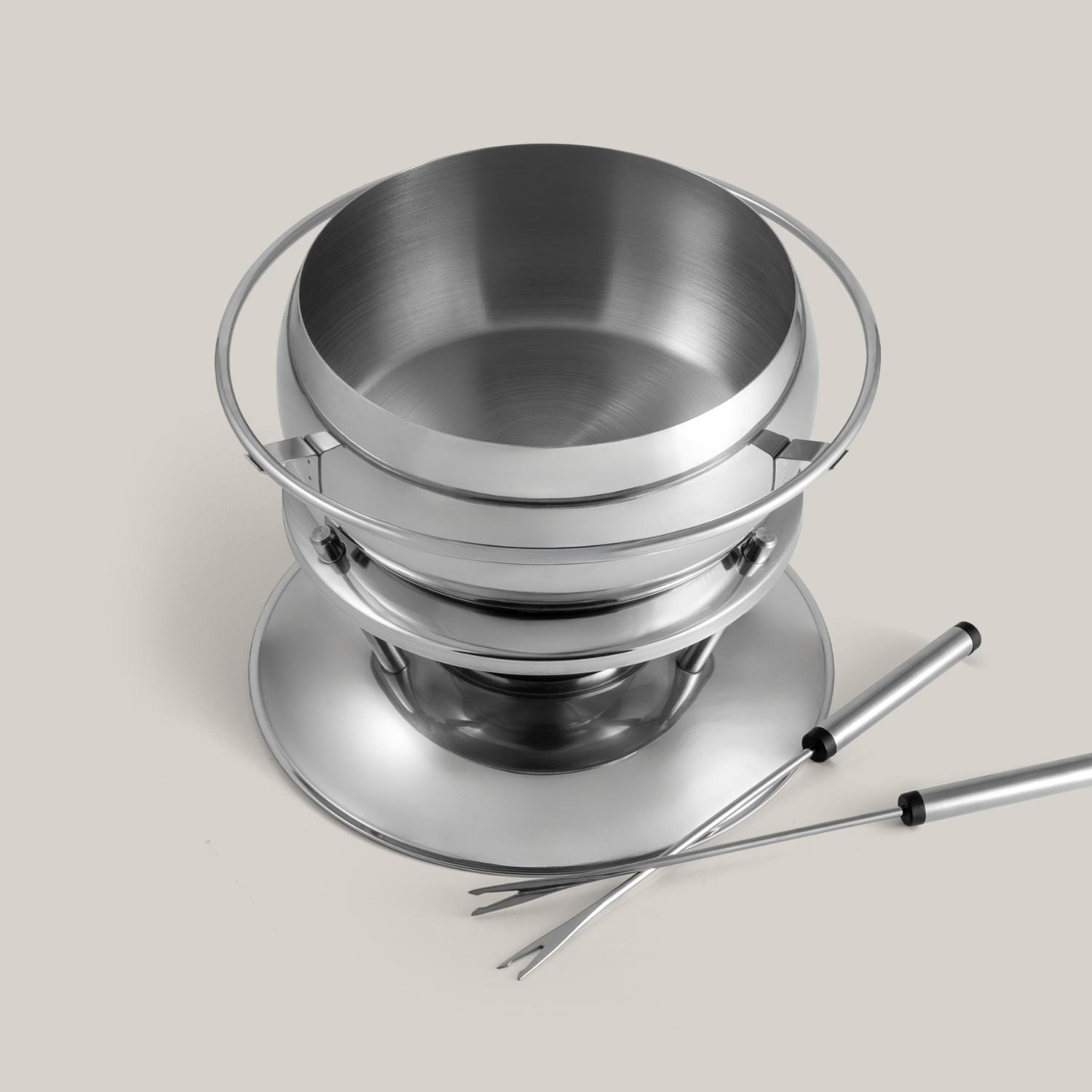 Swissmar Zuri Fondue 11 Piece Set Stainless Steel 2.2Qt
