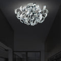 Swivel Collection Chrome Finished Stainless Steel 12 Light Contemporary Flush Mount Fixture