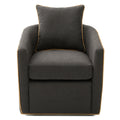 Swivel Accent Chair Upholstered Club Chair Barrel Chair Sofa Chair For Living Room Dark Gray Side Chair Dressing Chair