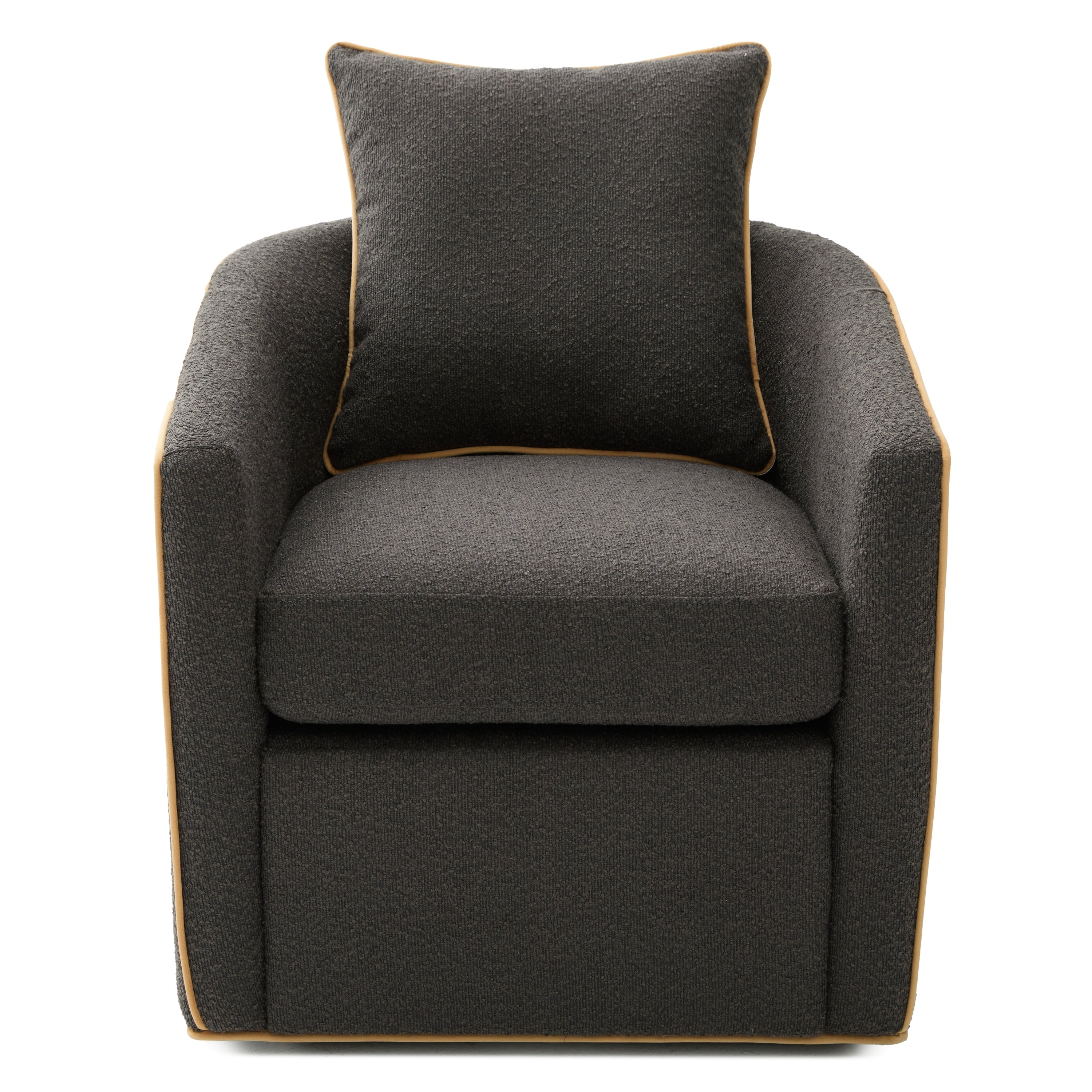Swivel Accent Chair Upholstered Club Chair Barrel Chair Sofa Chair For Living Room Dark Gray Side Chair Dressing Chair