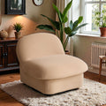 Swivel Accent Chair With 360 Degree Metal Base Velvet Upholstered Pumpkin Chair For Living Room Bedroom