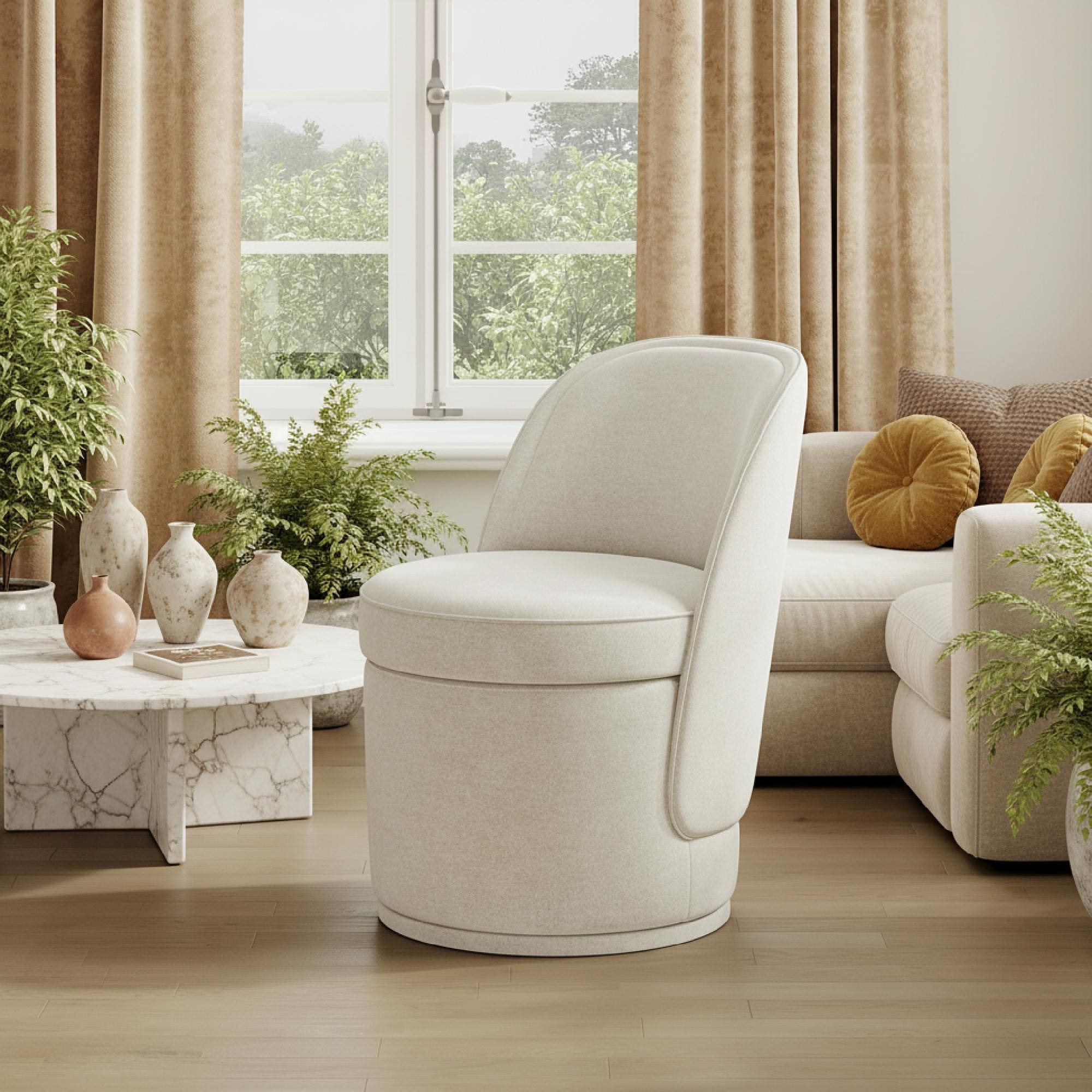 Swivel Accent Chair With Hidden Storage Back Lounge Chair For Living Room Bedroom