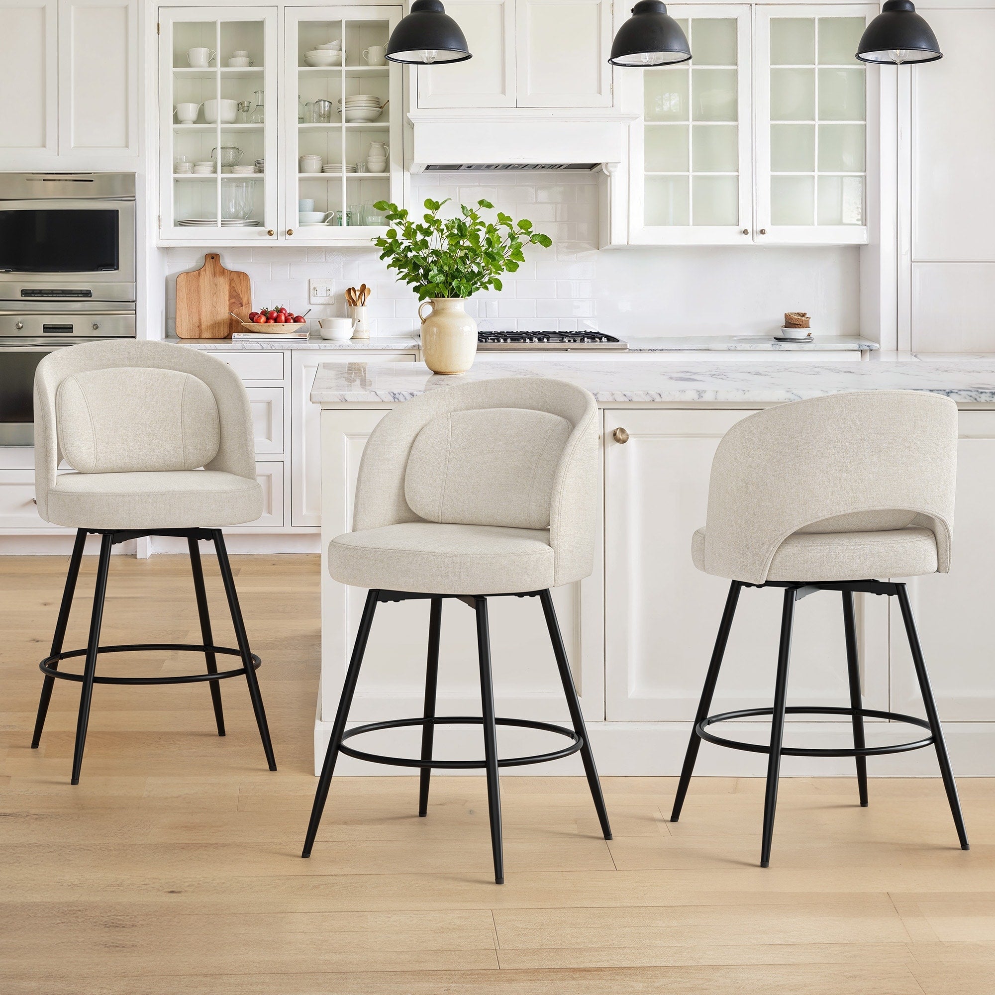 Swivel Bar Stools Set Of 2 3 4 Metal Bar Stools Modern Upholstered Bar Stools For Kitchen Island 20.3 W X 20.3 D X 39 H
