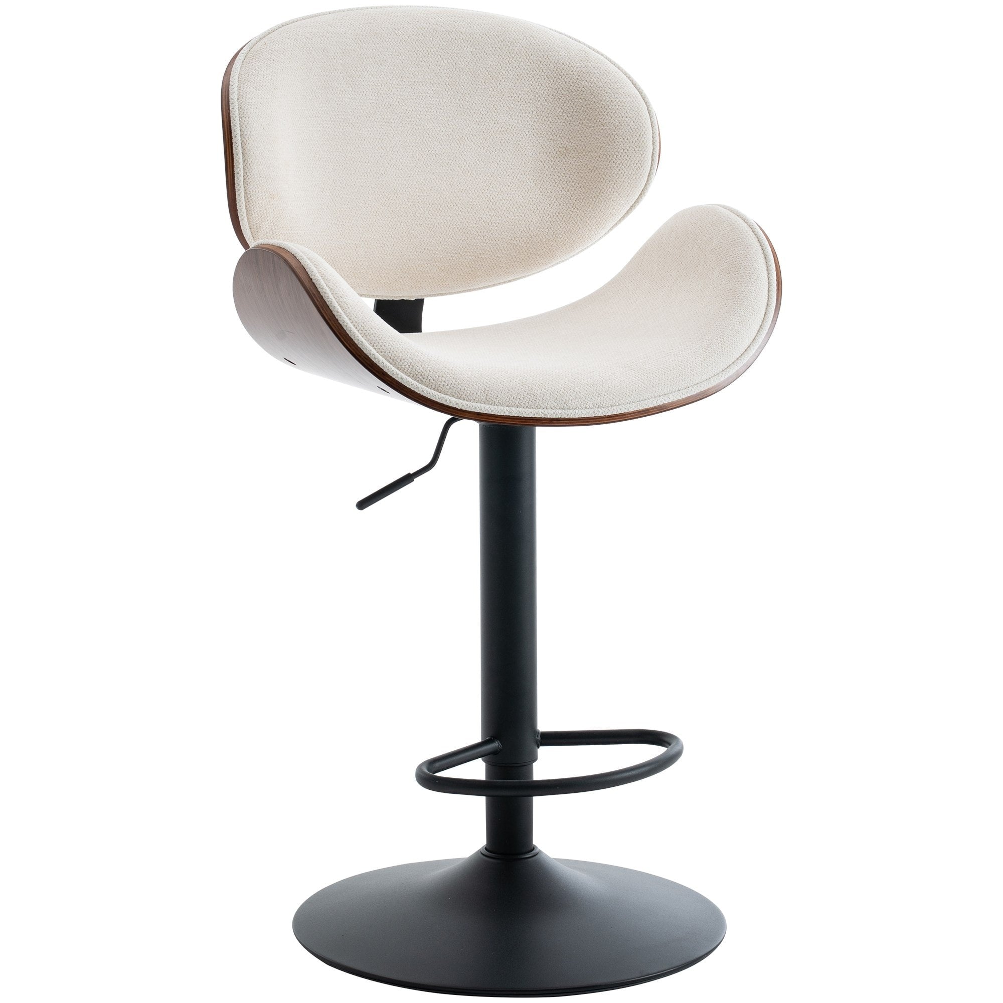 Swivel Bentwood Counter Height Barstools Adjustable Bar Stool With Curved Back