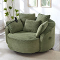 Swivel Chair Accent Chair Green Barrel Chair With Pillows Side Chair Sofa Chair With Adjustable Phone Holder