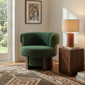 Swivel Chair Barrel Chair Accent Chair With Recessed Arms Green Padded Chair Reception Chair Reading Chair