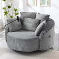 Swivel Chair Grey Accent Chair Barrel Chair With Pillows Side Chair Sofa Chair With Adjustable Phone Holder