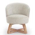 Swivel Chair Light Gray Side Chair With Wood Legs Reception Chair Reading Chair Leisure Chair Vanity Chair