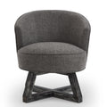 Swivel Chair Side Chair With Wood Legs Dark Gray Reception Chair Reading Chair Leisure Chair Vanity Chair
