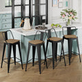 Swivel Counter Stools With Metal Frame Farmhouse Counter Chairs With Low Back 24 Kitchen Bar Furniture Stools With Wooden Seat