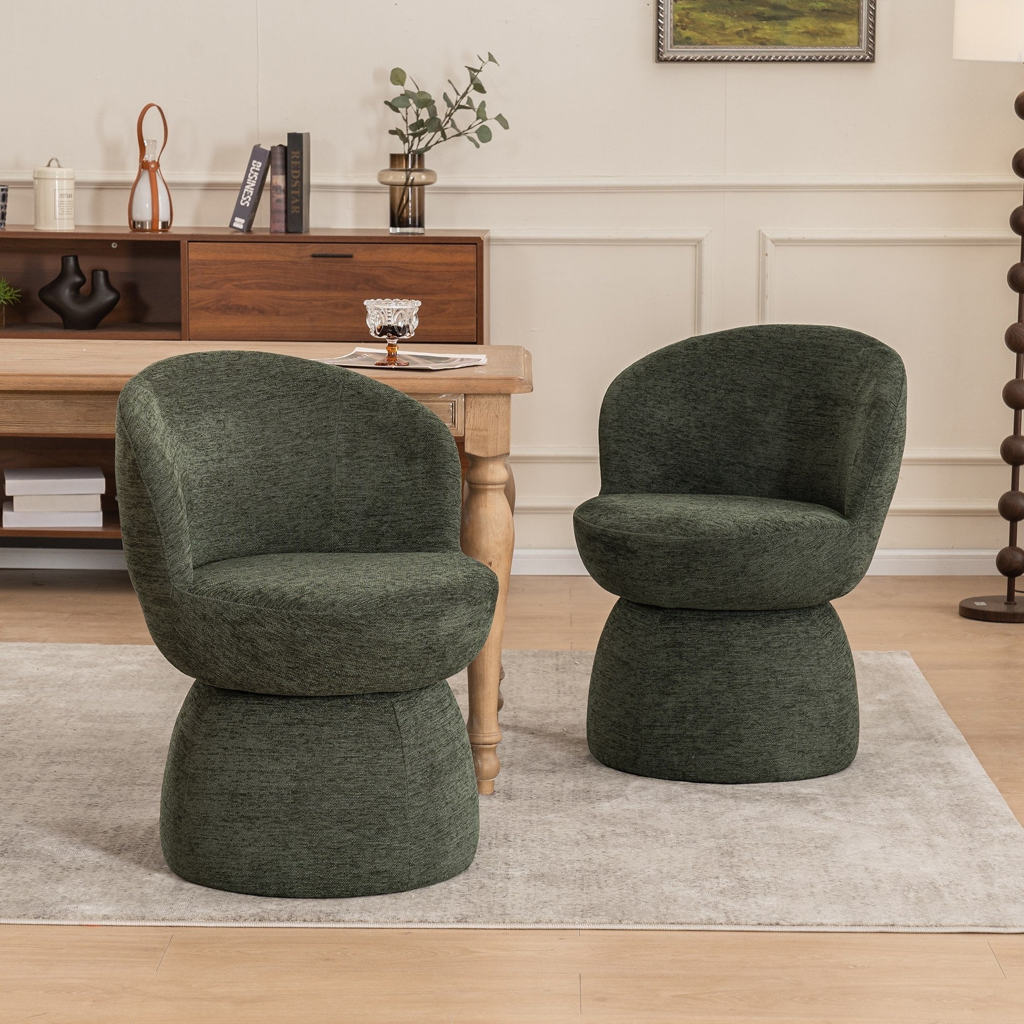 Swivel Dining Chairs Set Of 2 Boucle Barrel Chair 22 Wide