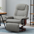 Swivel Recliner Chair Manual Reclining With Padded Armrests And Faux Leather Upholstery