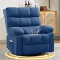 Swivel Rocker Recliner Chair 360 Manual With Side Pockets For Adults