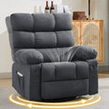 Swivel Rocker Recliner Chair For Adults 360 Upholstered Manual Recliners Single Seat Glider Reclining Chair With Side Pockets