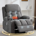 Swivel Rocker Recliner With Vibration Massage Heat Usb Port Cup Holders