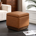 Swivel Storage Ottoman Bench Footstool With Flip Top And Acacia Frame