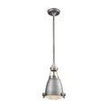 Sylvester Weathered Zinc Satin Nickel With Halophane Glass Diffuser 1 Light Pendant