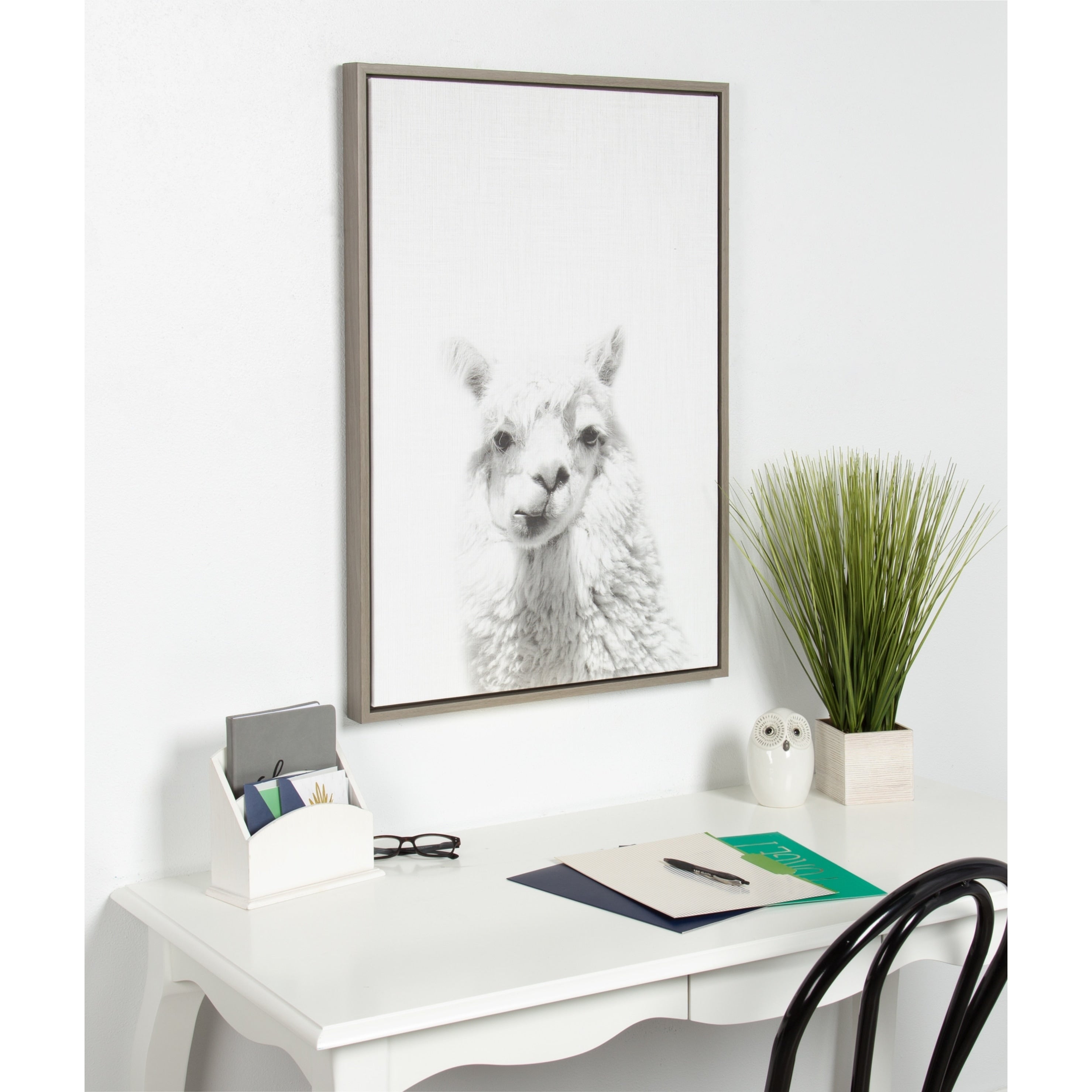 Sylvie Alpaca Framed Canvas Wall Art By Simon Te Tai Gray 23X33