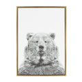 Sylvie Bear Framed Canvas Wall Art By Simon Te Tai Gold 23 X 33