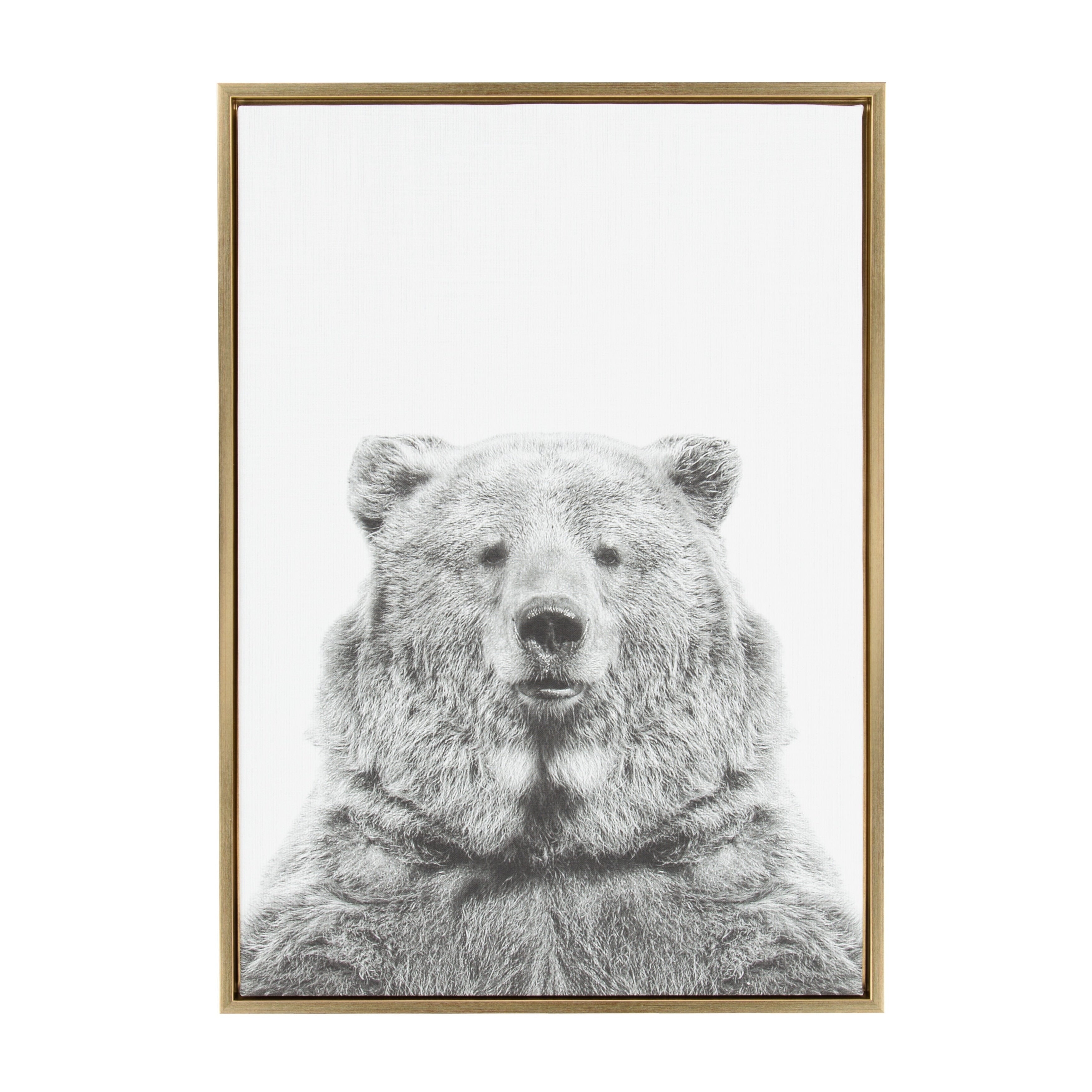 Sylvie Bear Framed Canvas Wall Art By Simon Te Tai Gold 23 X 33