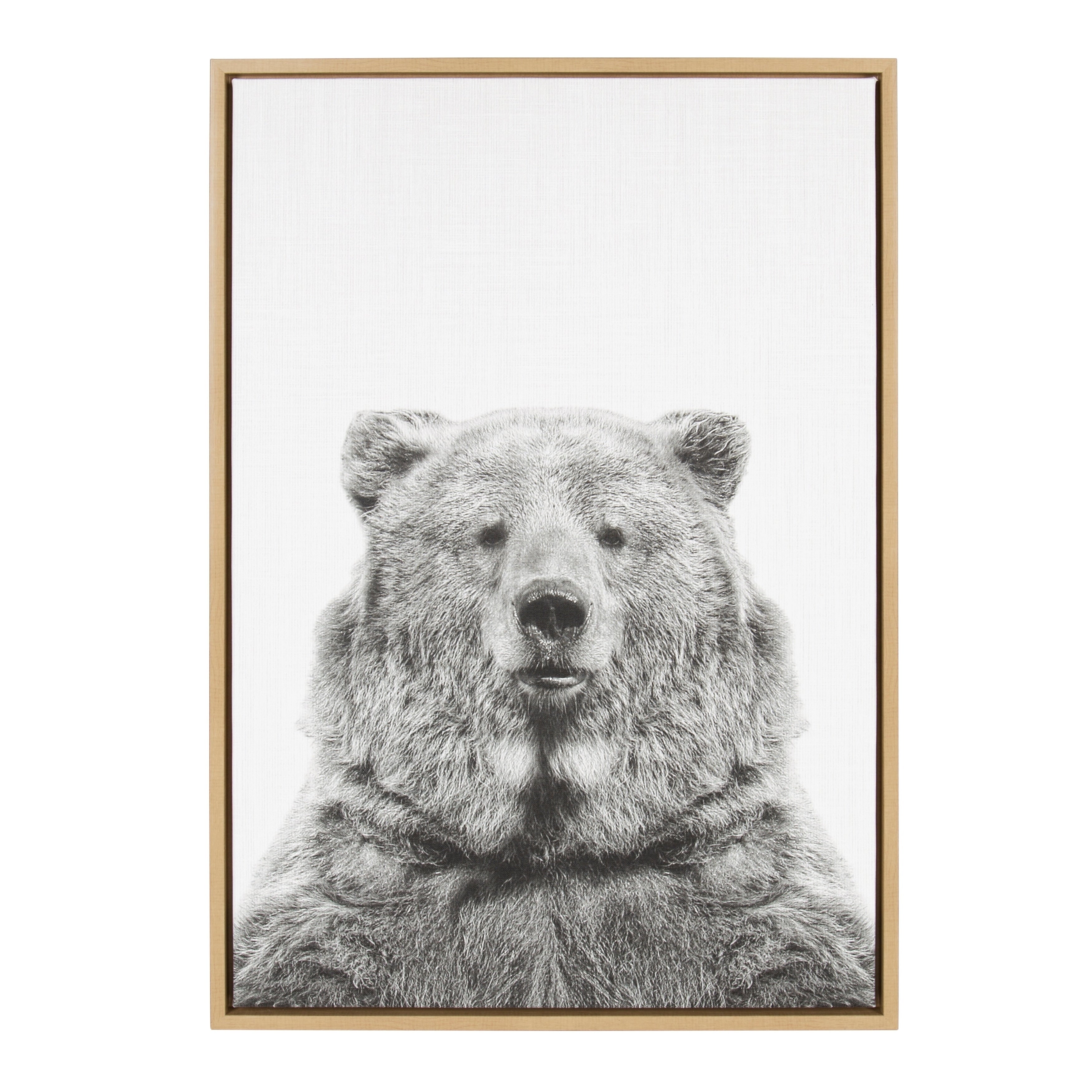 Sylvie Bear Framed Canvas Wall Art By Simon Te Tai Natural 23X33