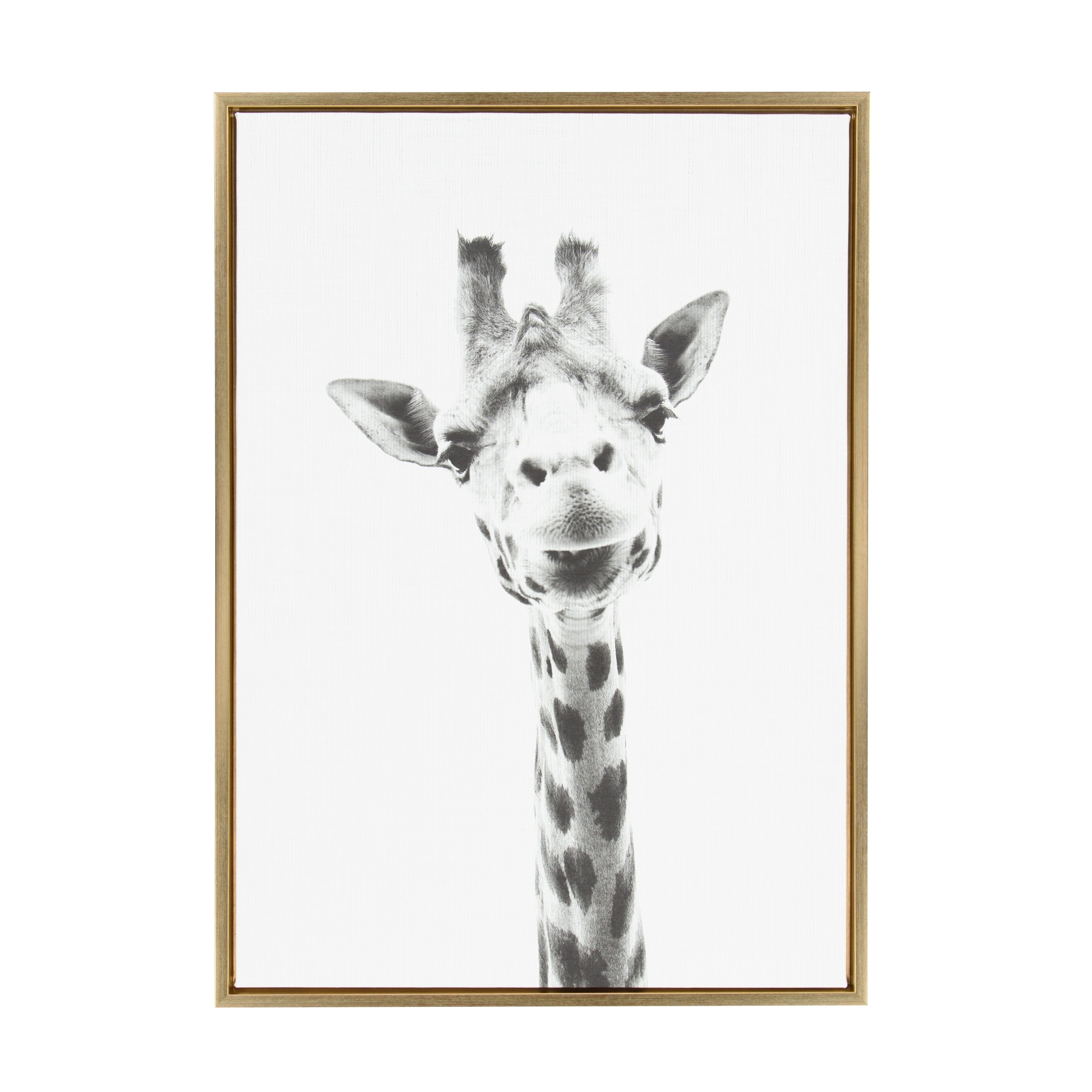 Sylvie Giraffe Framed Canvas Wall Art By Simon Te Tai Gold 23X33