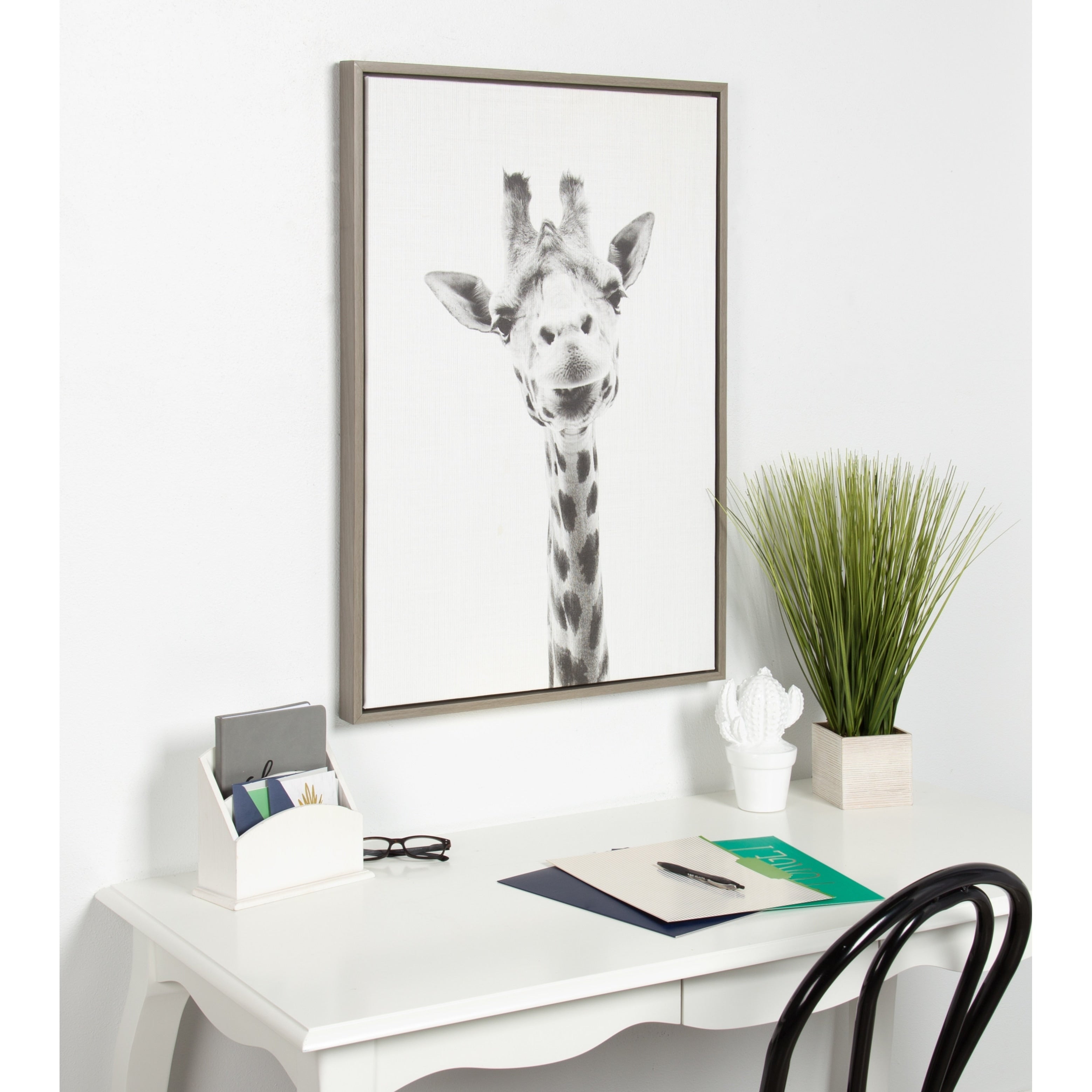 Sylvie Giraffe Framed Canvas Wall Art By Simon Te Tai Gray 23X33