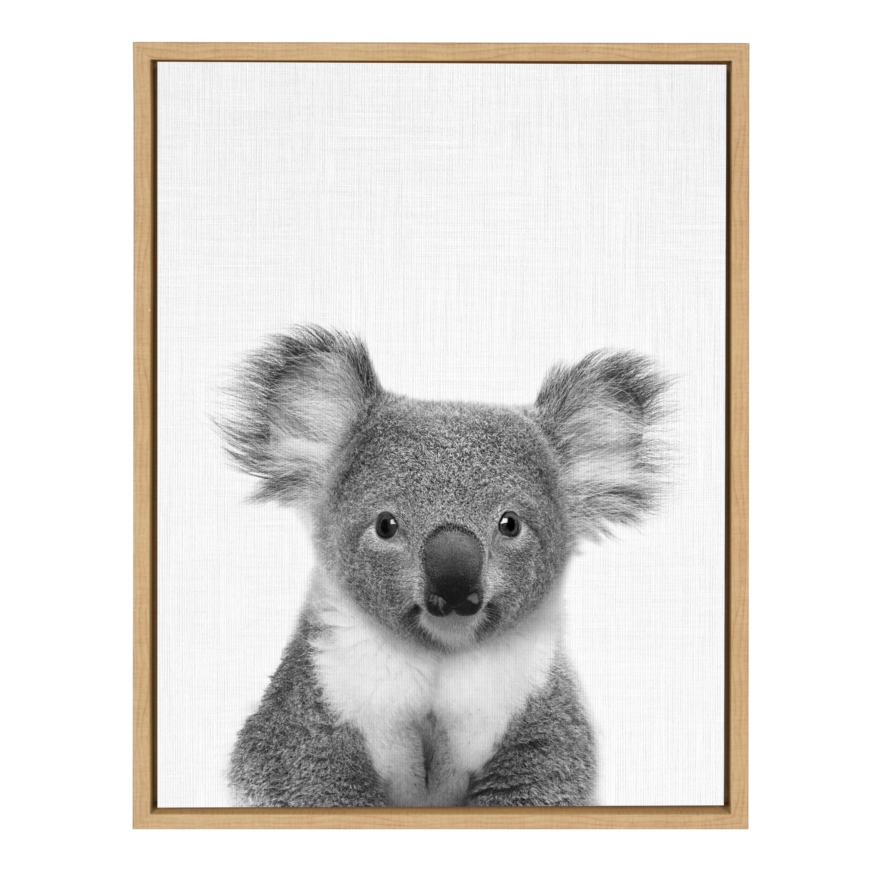 Sylvie Koala Bear Portrait Framed Canvas Wall Art Natural 18X24