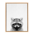 Sylvie Raccoon Portrait Framed Canvas Art Natural 18X24