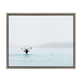 Sylvie Whale Tail In The Ocean Framed Canvas Art Gray 18 X 24