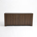 Symmetrical Flush Four Door Wood Sideboard Cabinet
