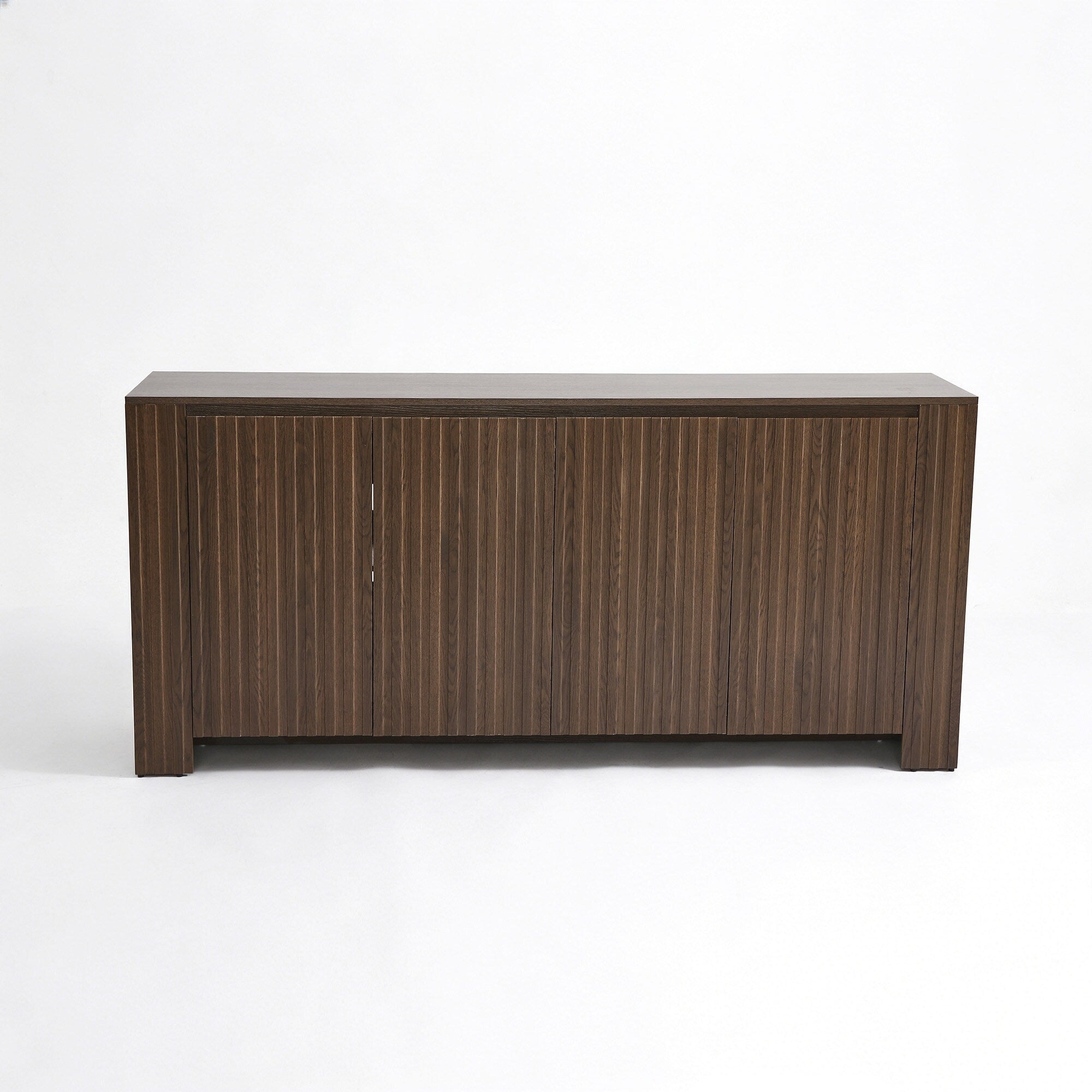Symmetrical Flush Four Door Wood Sideboard Cabinet