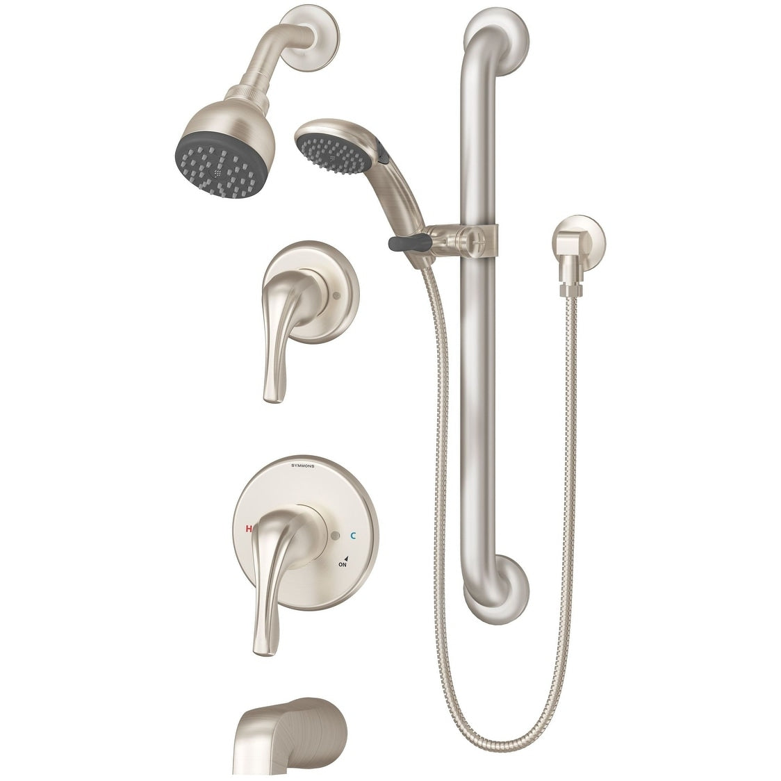 Symmons 9606 Plr 1.5 Origins Tub Shower Trim Package W Single Function Shower Head Rough In Valve W Double Lever Handle