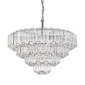 Symphony 9 Light Chrome Tiered Crystal Chandelier Dimmable E12 Ceiling Fixture With Adjustable Chain