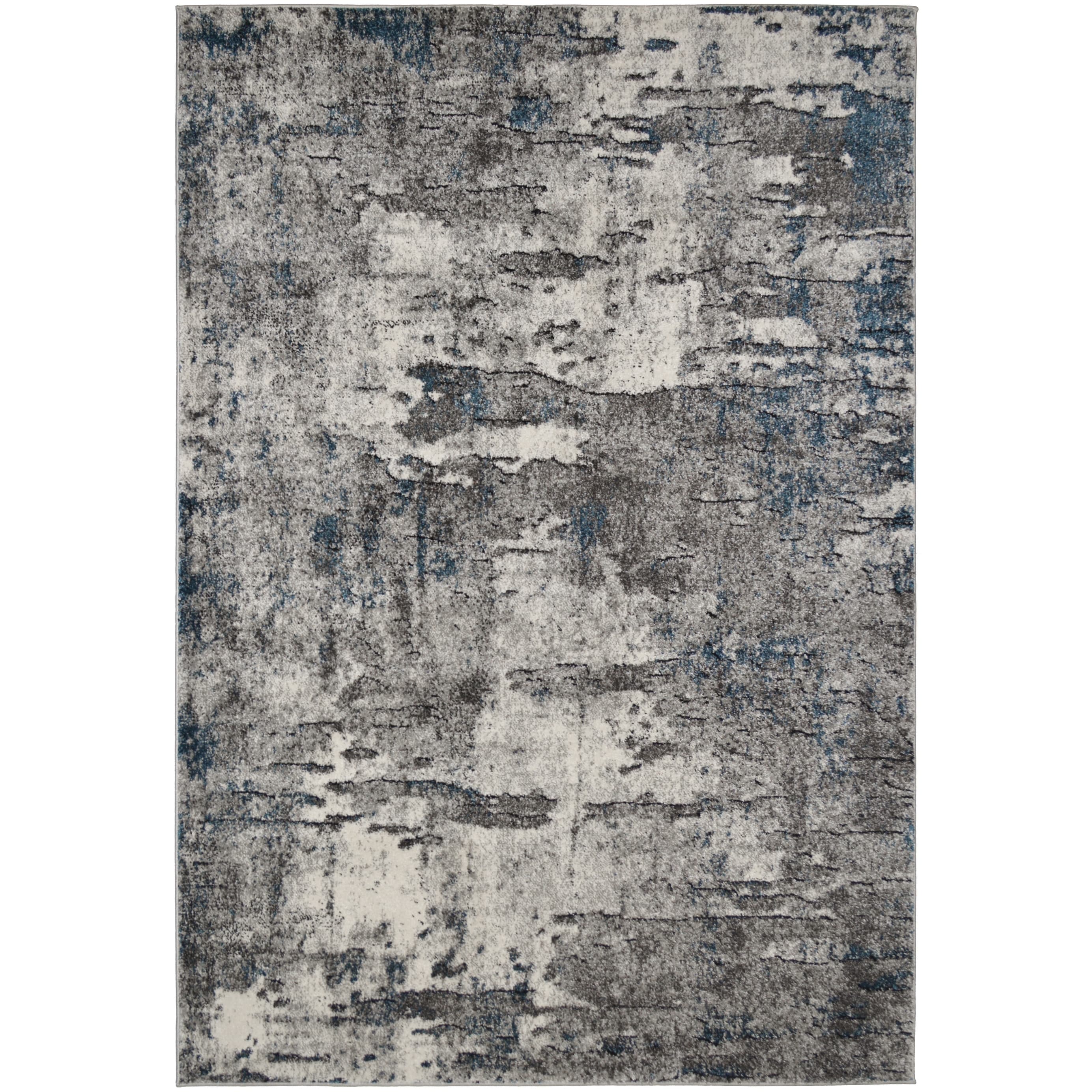 Synergy Cream Blue Contemporary Stylish Abstract Area Rug