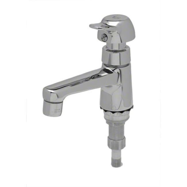 T And S Brass B 0712 Self Closing Metering Sill Faucet With Push Button 1 2 Npsm Male Shank And 1 4 Npt Tailpiece
